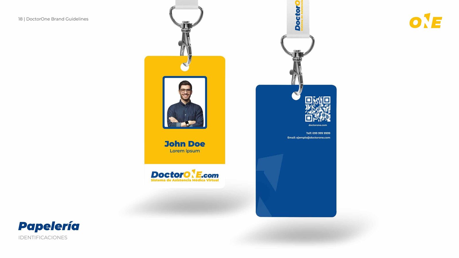 Aplicación de la identidad de DoctorOne en credencial.