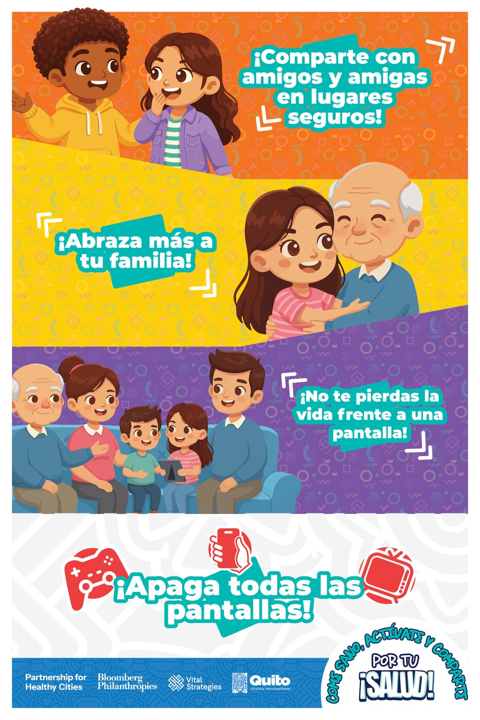 Pieza sobre bienestar familiar del sistema Por tu ¡Salud!