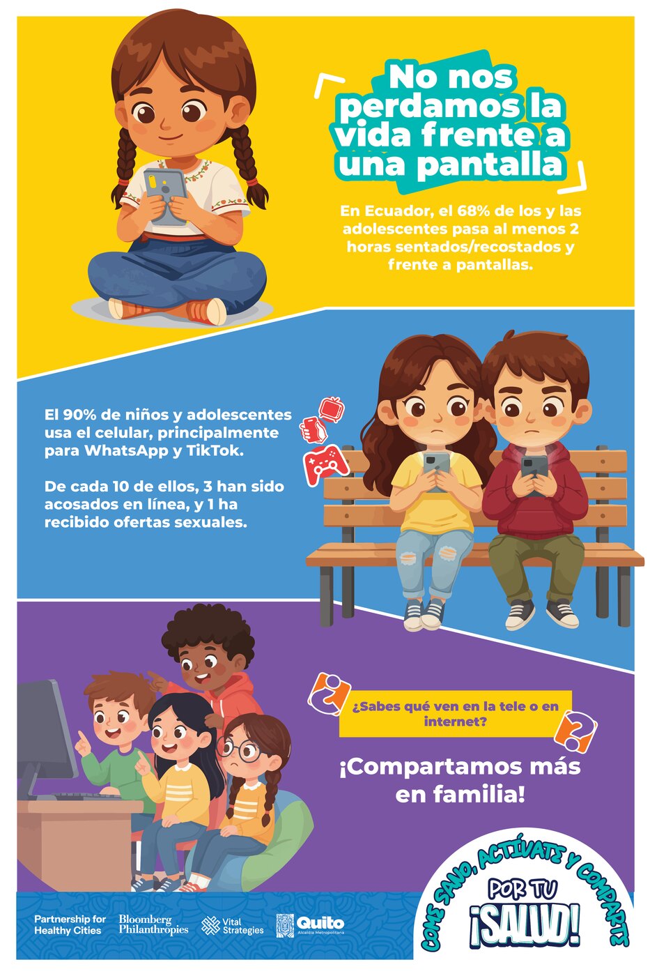 Pieza sobre uso responsable de pantallas del sistema Por tu ¡Salud!